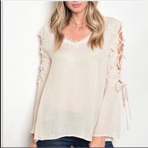 Olivia’s Bow and Tasseled Sleeve Blouse